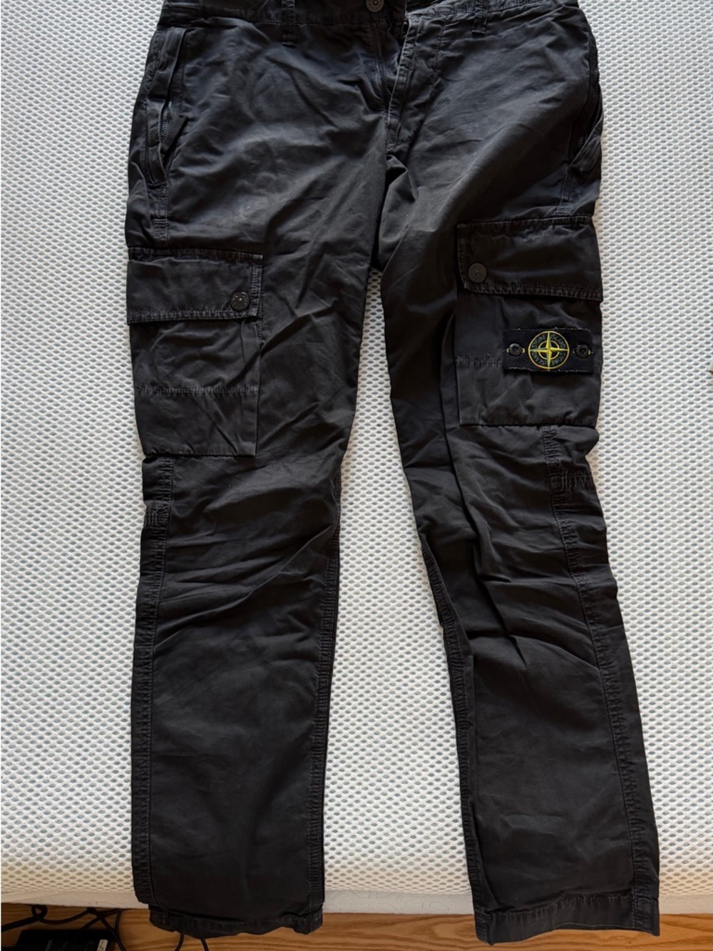 Stone Island Black Cargo Trousers with Compass Patch